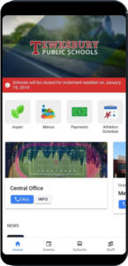 Mobile Phone with Tewksbury PS Mobile App