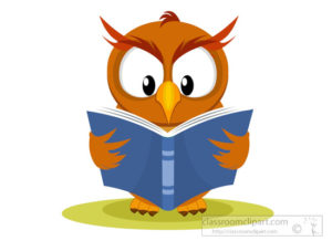 owl reading book clipart - Dewing Elementary